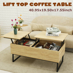 Lift-top Multifunctional Living Room Tea Table Economic Type Small Apartment Coffee Table Nordic Tea Table Simple Solid Wood