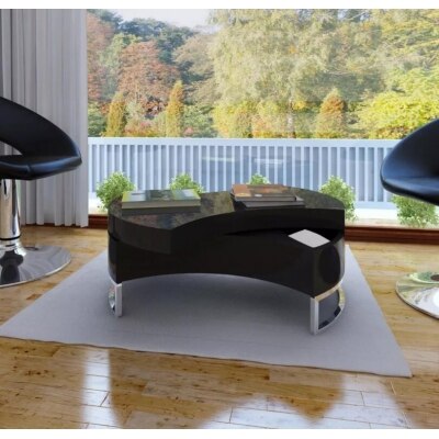 vidaXL Modern Coffee Table Adjustable Shape Coffee Table High Gloss Stretchable Living Room Sofa Side Table