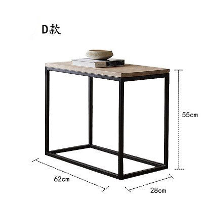 Loft industrial wind retro solid wood coffee table small square table wrought iron bedside sofa side seating few phone table