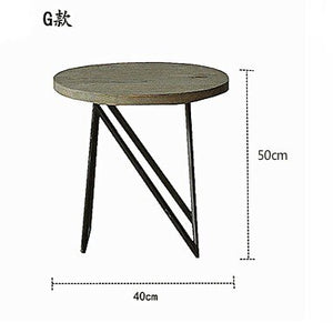 Loft industrial wind retro solid wood coffee table small square table wrought iron bedside sofa side seating few phone table