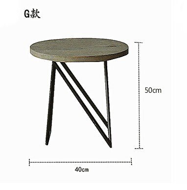 Loft industrial wind retro solid wood coffee table small square table wrought iron bedside sofa side seating few phone table