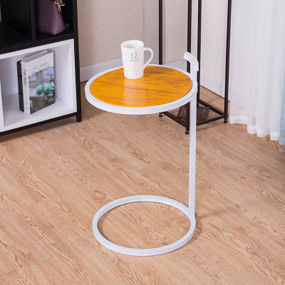 European-style Simple Small Side Table Iron Round Corner Table Wooden / Iron Desktop Living Room Table Coffee Table Tea Desk