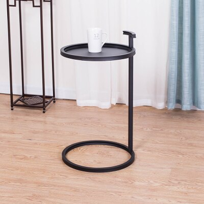 European-style Simple Small Side Table Iron Round Corner Table Wooden / Iron Desktop Living Room Table Coffee Table Tea Desk