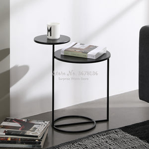 Modern Nordic Coffeetable  Fashion Side Table Two Layers Coffee Table Metal Desk Home Furniture Modern Living Room Sofa Side