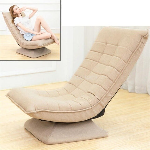 360 Degree Rotatable Adjustable Single Sofa Lazy Chaise Lounge Chair Reading Living Room Bedroom Foldable Soft Leisure Chair