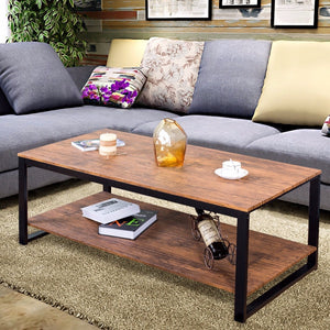 Giantex Metal Frame Rectangle Coffee Table Accent Cocktail Table Living Room Furniture Living Room Furniture HW57395