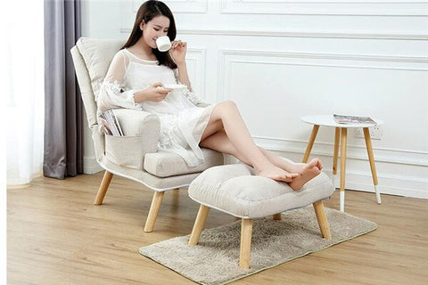 Lazy Sofa Recliner Adjustable Backrest Lounge Chair Removable Washable Fabric Upholstery Floor Padded Couch Chair Furniture