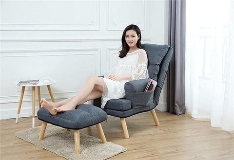 Lazy Sofa Recliner Adjustable Backrest Lounge Chair Removable Washable Fabric Upholstery Floor Padded Couch Chair Furniture