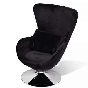 VidaXL Black Upholstered Single Chair Soft Living Room Sofas Freely Over 360 ° Rotate Chair For Home Or Office