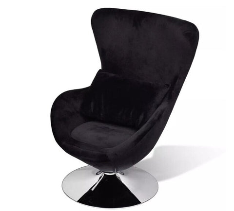 VidaXL Black Upholstered Single Chair Soft Living Room Sofas Freely Over 360 ° Rotate Chair For Home Or Office